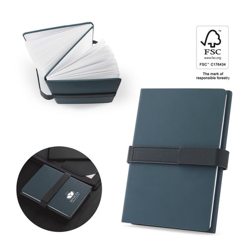 SANDERSON. Bloc de notas A5 de PU (50% reciclado) con dos bloques: páginas rayadas y páginas lisas SANDERSON. Bloc de notas A5 de PU (50% reciclado) con dos bloques: páginas rayadas y páginas lisas
