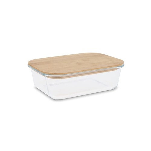 Boîte à lunch en verre avec couvercle en bambou