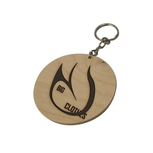 WOODEN KEYRING WITH CUSTOMIZABLE CHAIN