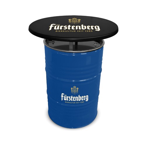 Barrel Table RAL Colour with Black Table Top