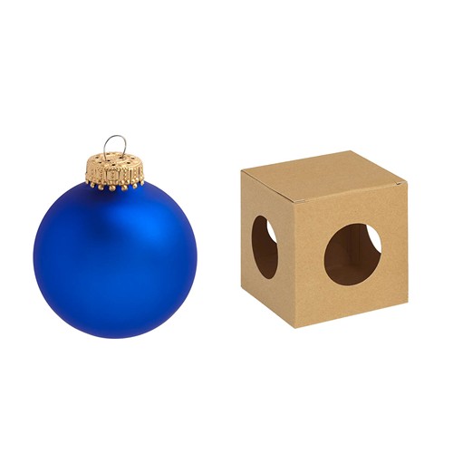 Boule de Noël 8 cm avec sérigraphie 1 couleur - en boîte ECO - couronne dorée - MADE IN GERMANY
