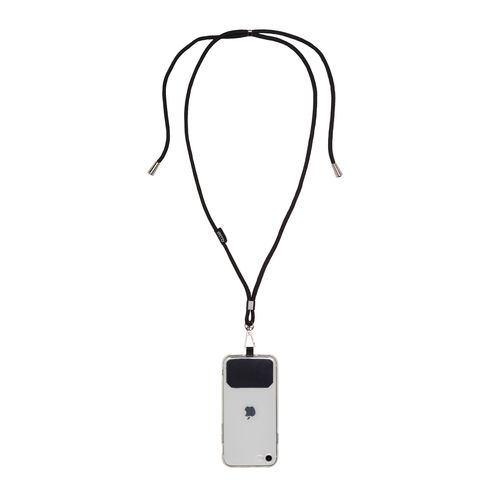 Cordon pour badge/téléphone portable en RPET avec étiquette à personnaliser