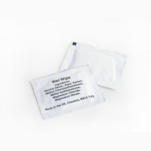 Single Wet Wipe Sachet Plain Stock, 60 x 80mm Single Wet Wipe Sachet Plain Stock, 60 x 80mm
