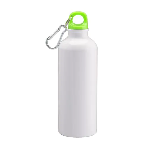 Bidon de aluminio con mosquetón, 500ml. Adecuado para sublimación Bidon de aluminio con mosquetón, 500ml. Adecuado para sublimación