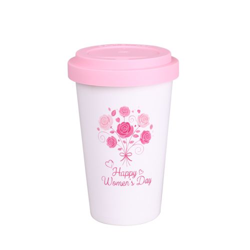 Beker Freedom Classic 280ml wit/roze