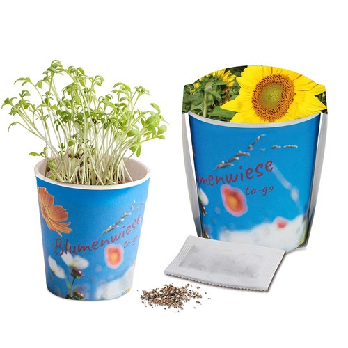 Flower meadow to-go - Sunflower - Custom print 4/0-c Flower meadow to-go - Sunflower - Custom print 4/0-c