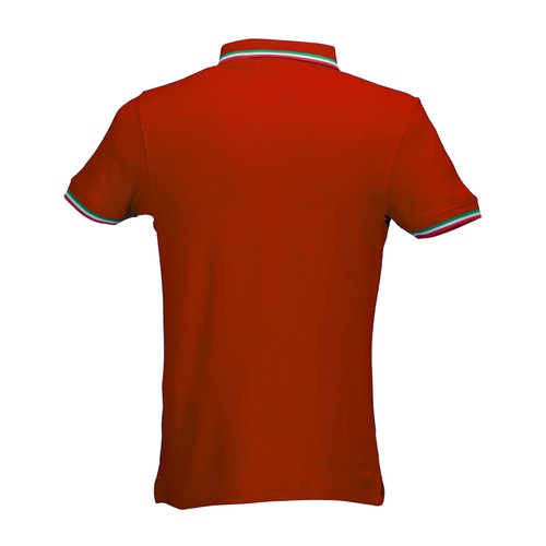 100% piqué cotton (180 g/m2) short-sleeved polo shirt with three-colour trims