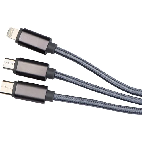 Cable de carga extralargo, USB, Micro-USB, Tipo-C y luz Cable de carga extralargo, USB, Micro-USB, Tipo-C y luz