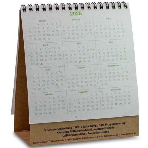 Calendrier de bureau en papier ensemencé - lavande