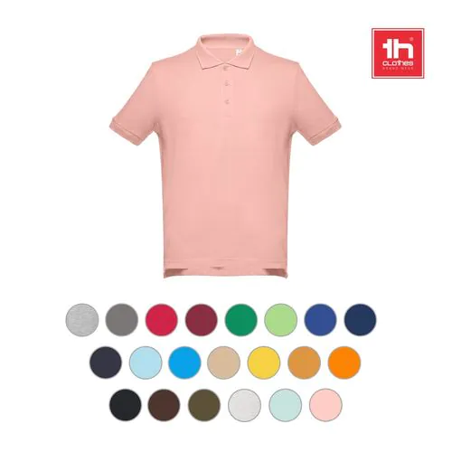 THC ADAM. Polo à manches courtes en coton pour hommes
