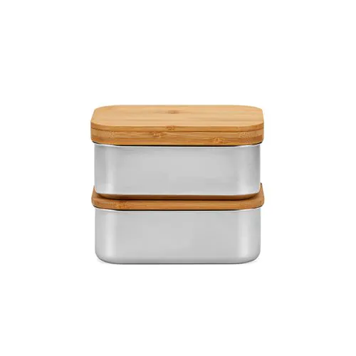 Box pranzo Vermeer 1480ml rSS con coperchio in bamboo e posate Box pranzo Vermeer 1480ml rSS con coperchio in bamboo e posate