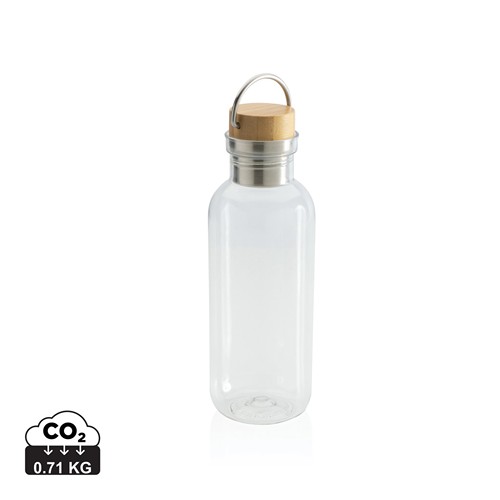Bouteille 680ml en rPET RCS, couvercle en bambou Bouteille 680ml en rPET RCS, couvercle en bambou