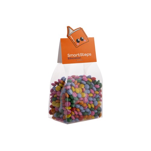 Block bag with header card in your own shape and 150 grams of candy