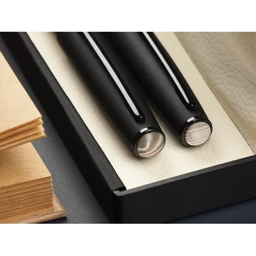 Parure de stylos avec pierre en Silex rayé