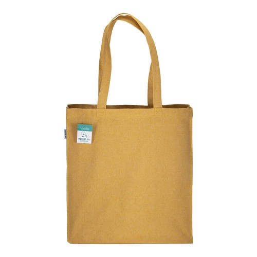 Shopper in cotone riciclato 280 g/m2, manici lunghi e soffietto