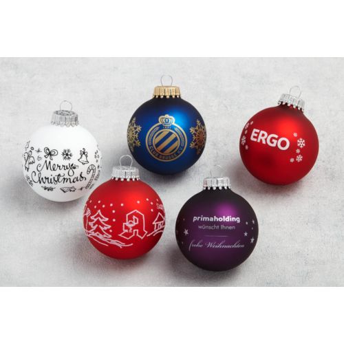 Christmas baubles with logoprint - 7cm - 1c Christmas baubles with logoprint - 7cm - 1c
