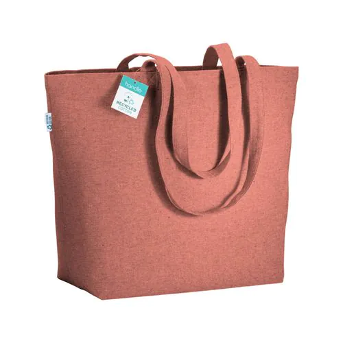 280g/m2 recycled cotton shopping bag, long handles and gusset