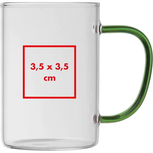 glass mug with coloured handle glass mug with coloured handle