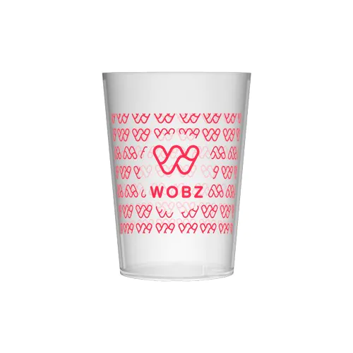 Personalised 10 cl Reusable Plastic Cup - 1 color screen printing Personalised 10 cl Reusable Plastic Cup - 1 color screen printing