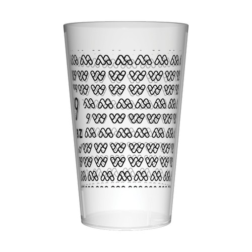 Personalised 25 cl Reusable Plastic Cup (Wobz base) - 1 color screen printing