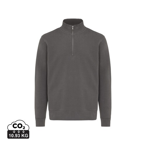 Sweater IQONIQ à col montant zippé en coton recyclé Elgon