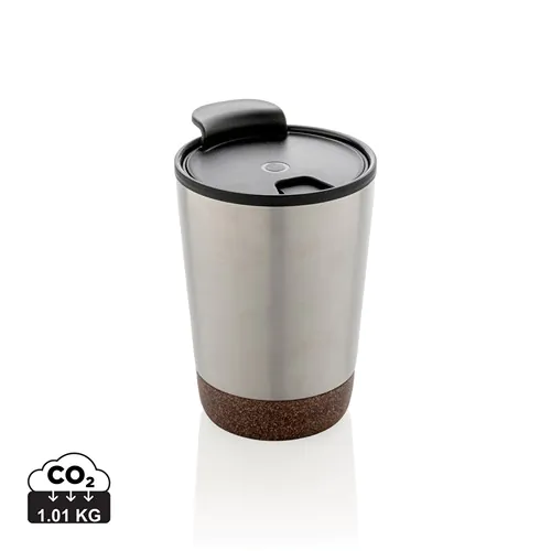 GRS gerecycled PP en roestvrijstalen kurk koffiebeker GRS gerecycled PP en roestvrijstalen kurk koffiebeker