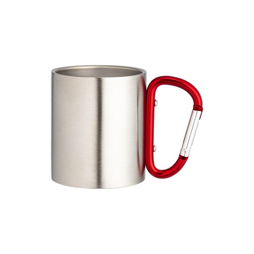 Vaso de acero con asa de mosquetón de aluminio, 200 ml Vaso de acero con asa de mosquetón de aluminio, 200 ml