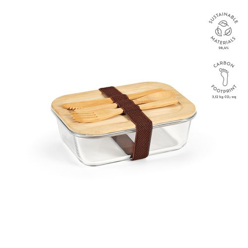 Box pranzo Van Gogh 1090ml in vetro borosilicato e bambù