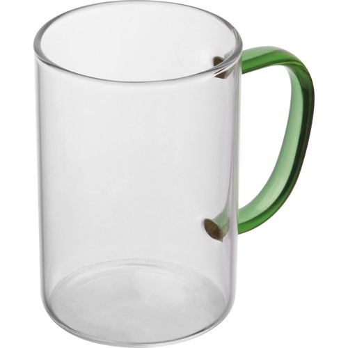 glass mug with coloured handle glass mug with coloured handle