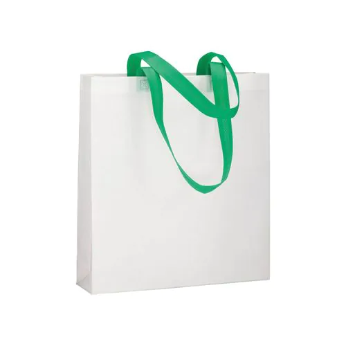 Bolsa de tejido sin tejer termosoldado (80 g/m2), asas largas y fuelle Bolsa de tejido sin tejer termosoldado (80 g/m2), asas largas y fuelle