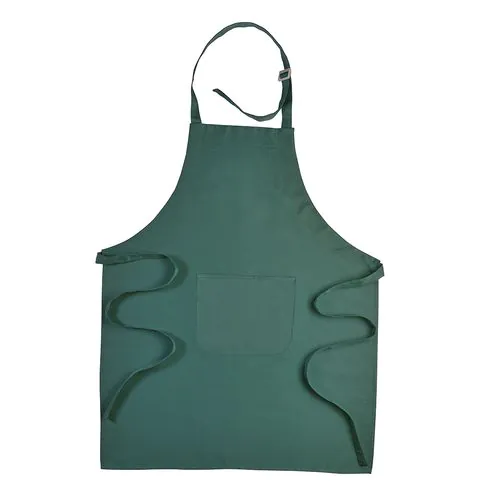 30% cotton/70% polyester (180 g/m2) long cooking apron with front pocket and plastic buckl 30% cotton/70% polyester (180 g/m2) long cooking apron with front pocket and plastic buckl