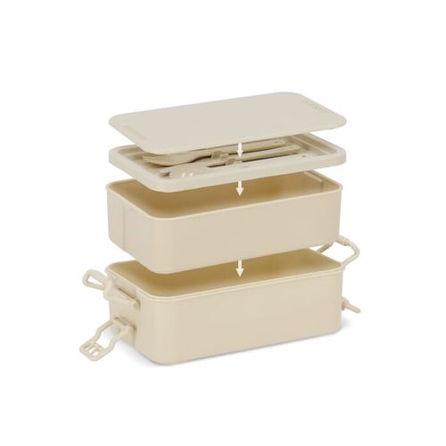 Double layer Lunch Box with Cutlery
