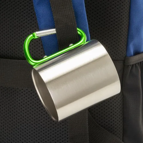 Vaso de acero con asa de mosquetón de aluminio, 200 ml Vaso de acero con asa de mosquetón de aluminio, 200 ml