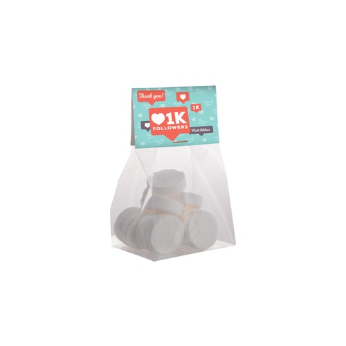 Petit sac en-tête carte 50 grammes de bonbons Petit sac en-tête carte 50 grammes de bonbons