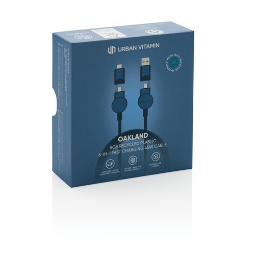 Oakland 1.2meter RCS rplastic 6-in-1 fast charging 45W kabel Oakland 1.2meter RCS rplastic 6-in-1 fast charging 45W kabel
