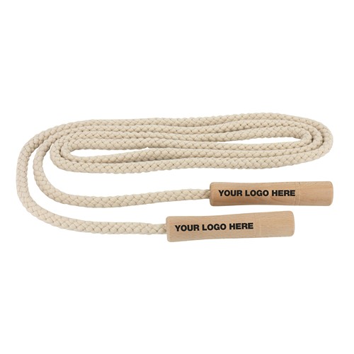 Skipping rope with handles - natural cotton