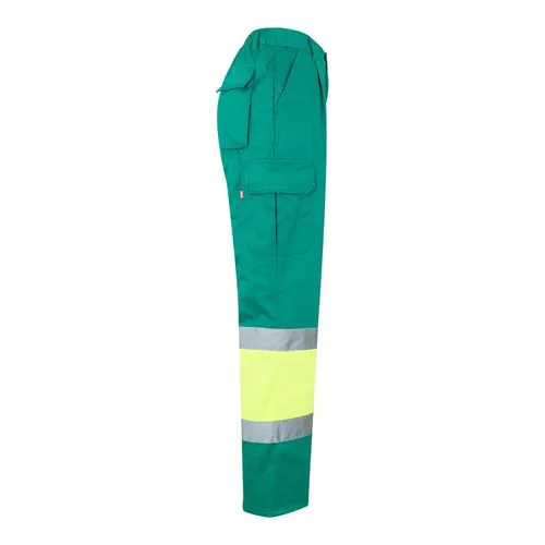 VL ATHENA. Two-tone twill trousers (210g/m²), lined, multi-pocket, in cotton (20%) and polyester (80%)