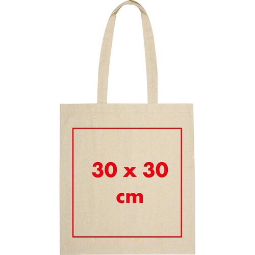 Borsa in cotone riciclato con manici lunghi Borsa in cotone riciclato con manici lunghi