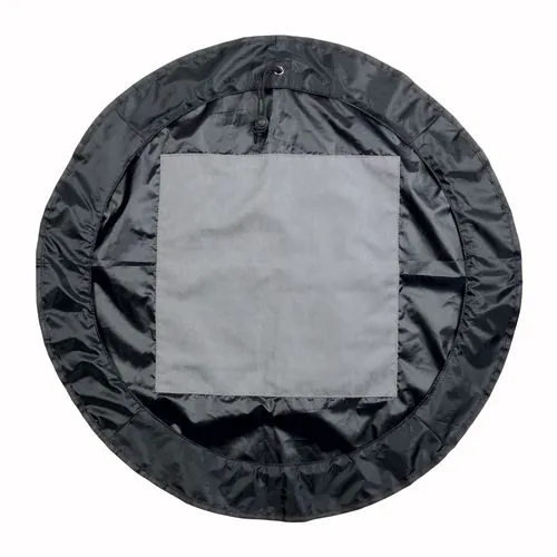 Polyester foot mat. Can be folded and turned into a bag for damp clothes (65 cm diameter w Polyester foot mat. Can be folded and turned into a bag for damp clothes (65 cm diameter w