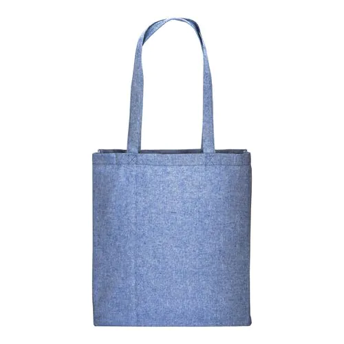 150 g/m2 recycled cotton shopping bag, melange effect, long handles and gusset 150 g/m2 recycled cotton shopping bag, melange effect, long handles and gusset