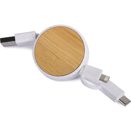 CABLE 3 EN 1 POUR CHARGER EN BAMBOU ET PAILLE DE BLÉ + ABS CABLE 3 EN 1 POUR CHARGER EN BAMBOU ET PAILLE DE BLÉ + ABS