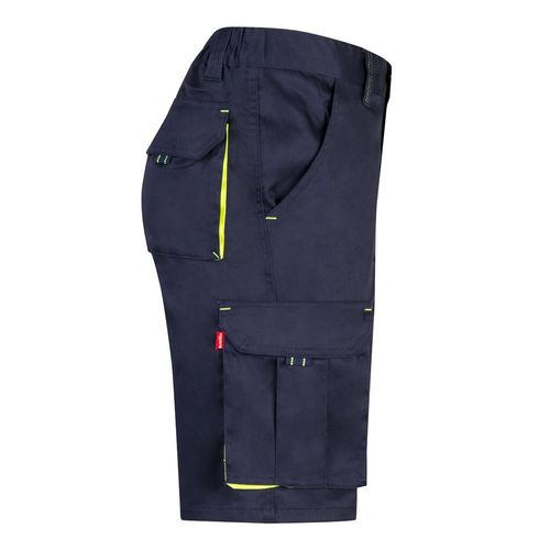 VL HEMERA. Two-tone, multi-pocket stretch Bermuda shorts (240g/m²), in cotton (46%), EME (38%) and polyester (16%)