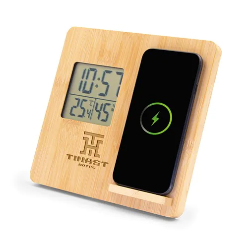 Bamboo wireless charger 10W, weather station | Kahele