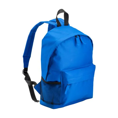 Recycled polyester R-PET backpack with exterior zippered pocket Recycled polyester R-PET backpack with exterior zippered pocket