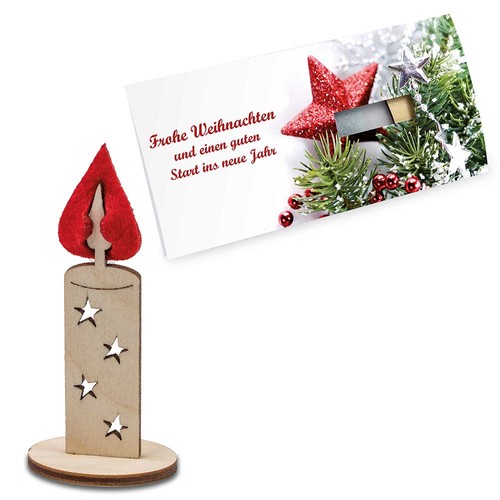 Felt Christmas-card - candle 4/0-c