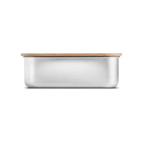 SHINO. Lunch Box. Stainless steel lunch box with bamboo lid SHINO. Lunch Box. Stainless steel lunch box with bamboo lid