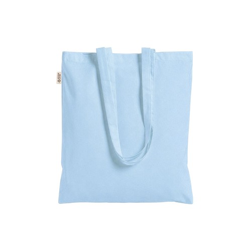 Plain-coloured shopper bag in 140 g/m2 recycled cotton. GRS certified
