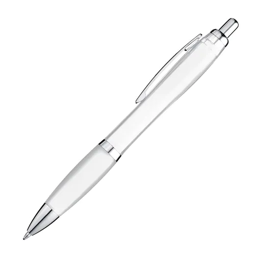 Transparent ball pen with rubber grip Transparent ball pen with rubber grip