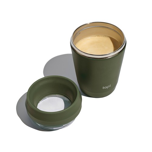 Topl Recycled Staal To Go beker gepatenteerd 360 Lid 235ml Topl Recycled Staal To Go beker gepatenteerd 360 Lid 235ml