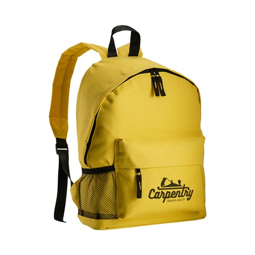 600D polyester 3-pocket backpack (one mesh side pocket). Adjustable shoulder straps 600D polyester 3-pocket backpack (one mesh side pocket). Adjustable shoulder straps